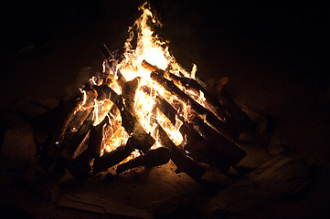 Image showing Roaring camp fire