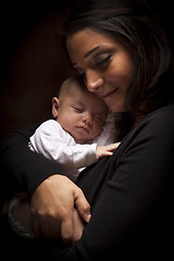 Image showing Attractive Ethnic Woman with Her Newborn Baby