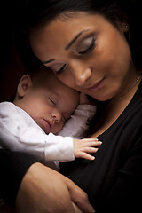 Image showing Attractive Ethnic Woman with Her Newborn Baby