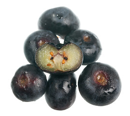 Image showing Fresh sliced blueberries