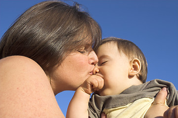 Image showing mother and son