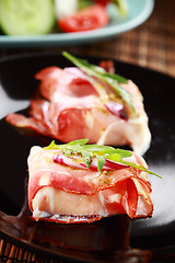 Image showing Prosciutto cheese rolls