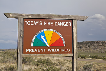 Image showing fire danger roadside sign in Colorado