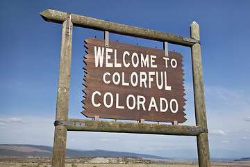 Image showing welcome to Colorado roadside sign