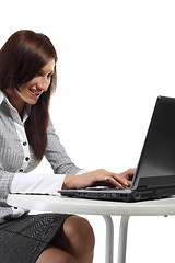 Image showing Happy women sitting with computer