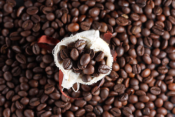 Image showing Coffee beans in a sack