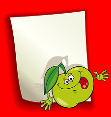 Image showing cartoon design with green apple