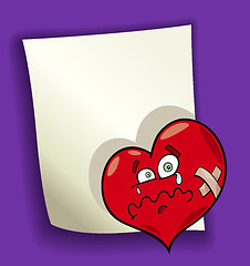 Image showing cartoon design with broken heart