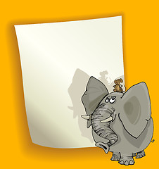 Image showing cartoon design with elephant and mouse