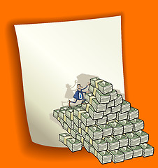 Image showing cartoon design with heap of money