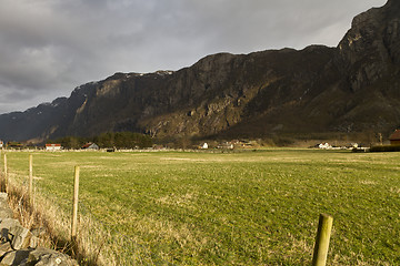 Image showing grassland with mountains in background