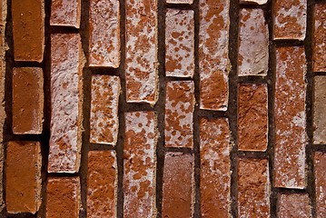 Image showing Red brick wall fragment.