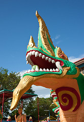 Image showing dragon statue in budhist temple