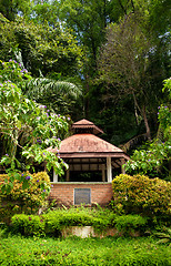 Image showing pagoda or rotunda in garden
