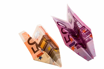 Image showing  Paper planes from money