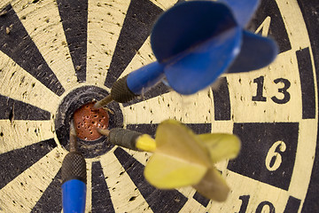 Image showing Dartboard – Front View on Bulls Eye