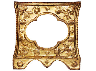 Image showing Artistic Golden Picture Frame w/ Path