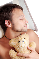 Image showing Bear Man Sleep