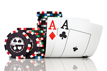 Image showing chips and two aces