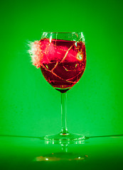 Image showing Glass with drink by bullet