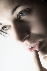 Image showing Close up of beautiful female model face
