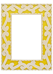 Image showing Ornamented Yellow Picture Frame w/ Path
