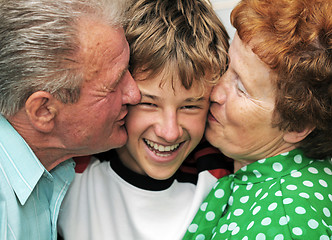 Image showing Grandparents with grandson