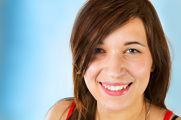 Image showing Young, smiling teenage girl