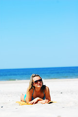 Image showing Beautiful woman on the beach