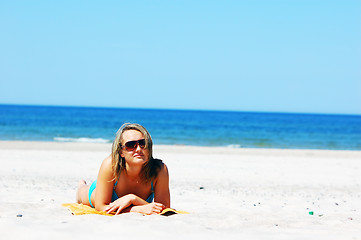 Image showing Beautiful woman on the beach