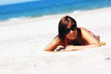 Image showing Beautiful woman on the beach