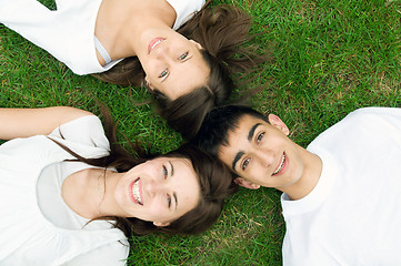 Image showing Young happy friends