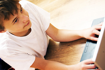 Image showing Boy with notebook