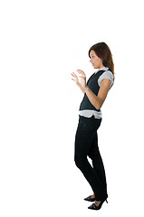 Image showing Businesswoman standing surprised instead of your object or text