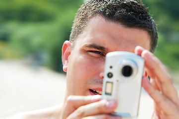 Image showing Man taking picture on holidays