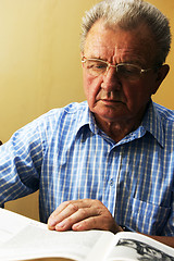 Image showing Senior reading book