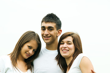 Image showing Young happy friends