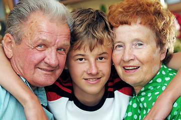 Image showing Grandparents with grandson