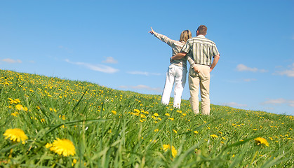 Image showing Couple in love on meadow