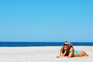 Image showing Beautiful woman on the beach