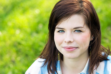 Image showing Young happy girl portrait in spring