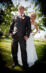 Image showing Happy bride and groom after wedding