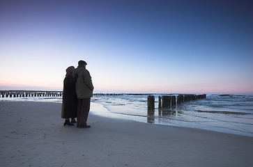 Image showing Seniors' love and ocean