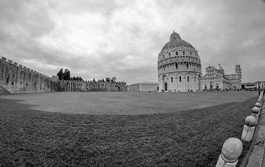 Image showing Cathedral, Baptistery and Tower of Pisa in Miracle square