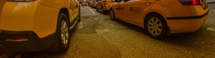 Image showing Yellow Cabs in New York City Streets