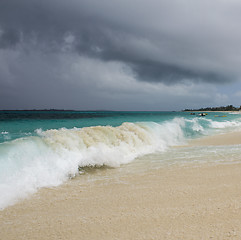 Image showing Storm Approaching Nassau Beach, Bahamas