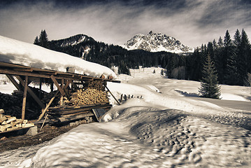 Image showing Beautiful Wintertime Landscape of Dolomites