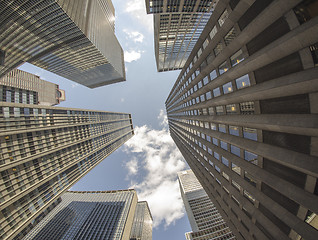 Image showing Cloudy Sky above New York City Skyscrapers