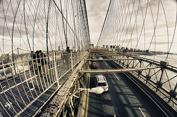 Image showing Structure Detail of Brooklyn Bridge in New York City