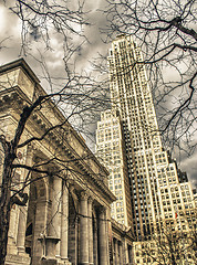 Image showing New York Public Library and Surrounding Skyscrapers